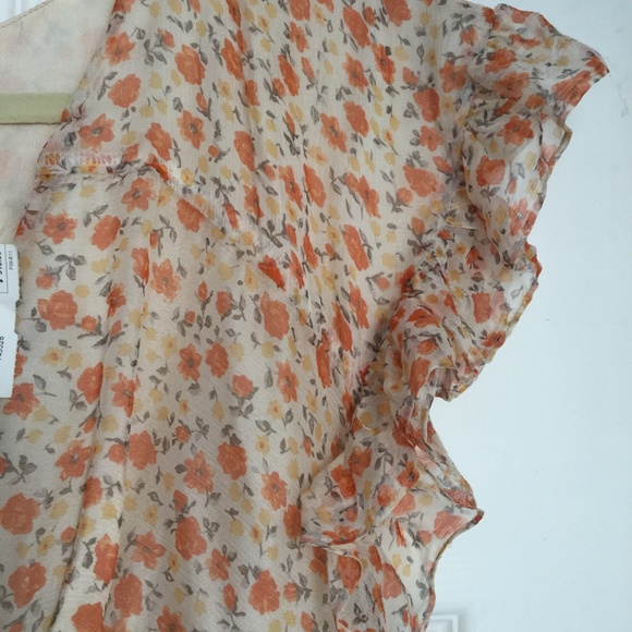 Floral Maxi Dress in Cream and Orange - Picture 4 of 7